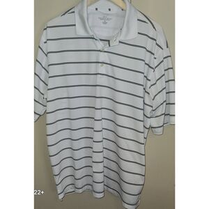 M64 Golden Bear Performance men's black & white striped polo Golf casual shirt